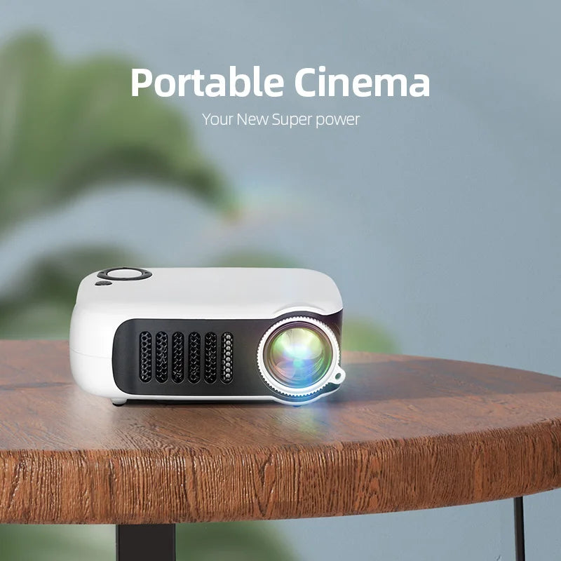 A2000 Compact Mini Projector – 1000 Lumens LED, HDMI Input, Home Entertainment