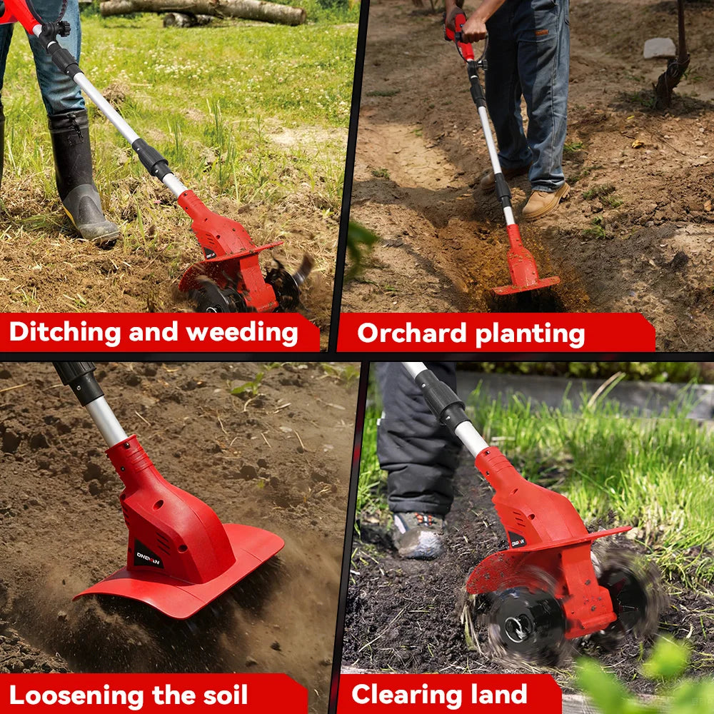 Brushless Garden Tiller 1600W Cordless Soil Cultivator For Makita 18V Battery