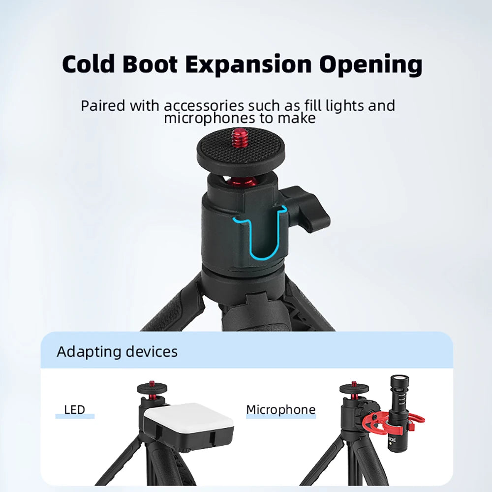 Extension Pole Tripod – Mini Lightweight Stand with 360° Ball Head