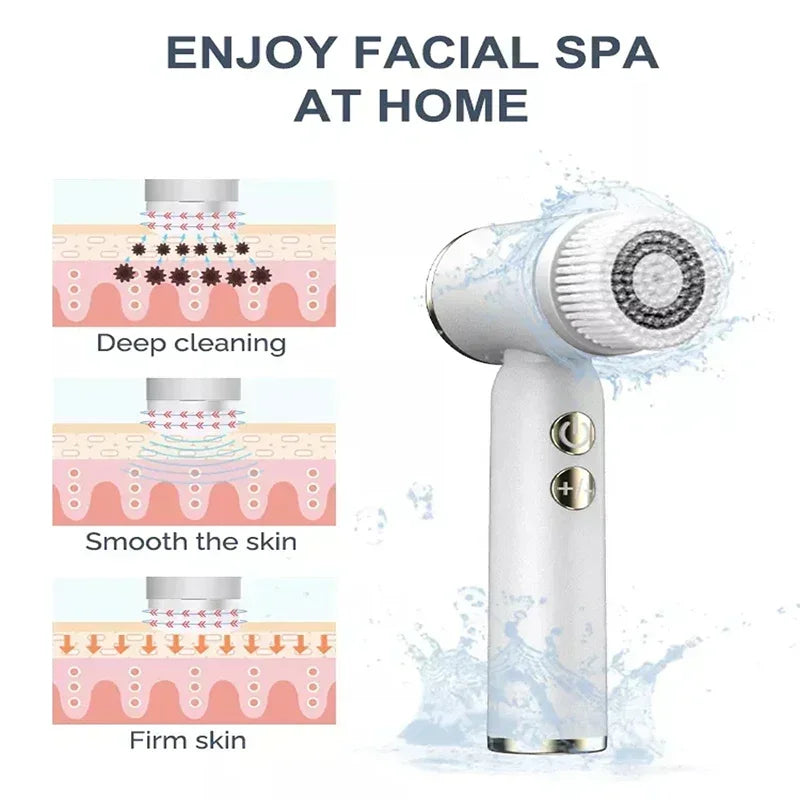 Miitina Electric Face Cleanser – 6 Brush Heads Deep Clean & Blackhead Remover
