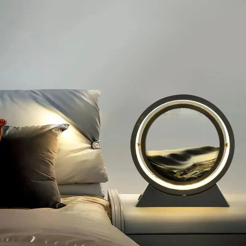 Rotating Quicksand Art Lamp | 360° Moving Sand Glass Atmosphere Light