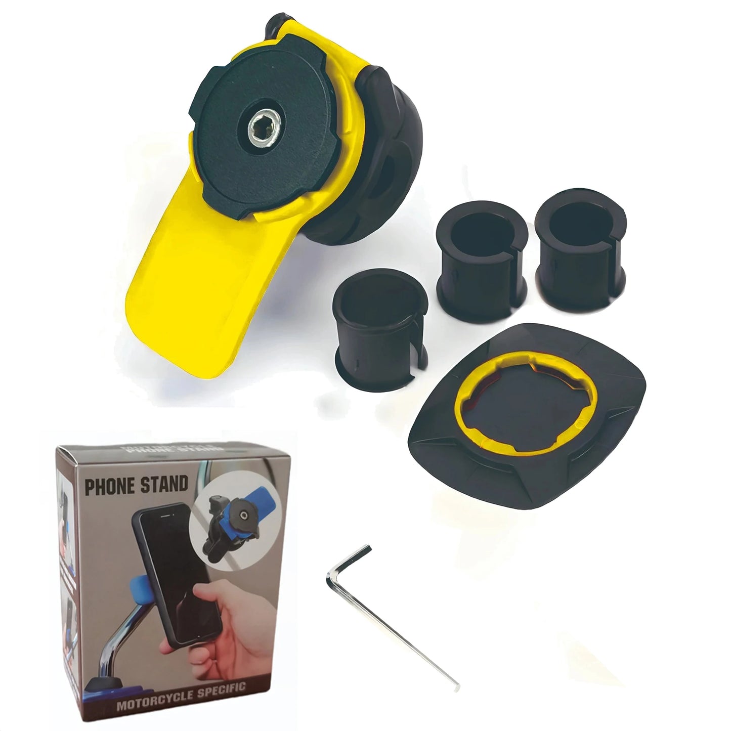 360° Rotating Bicycle & Motorcycle Phone Holder – Shockproof Rear-View Mirror Mount (4.7–7.2″)