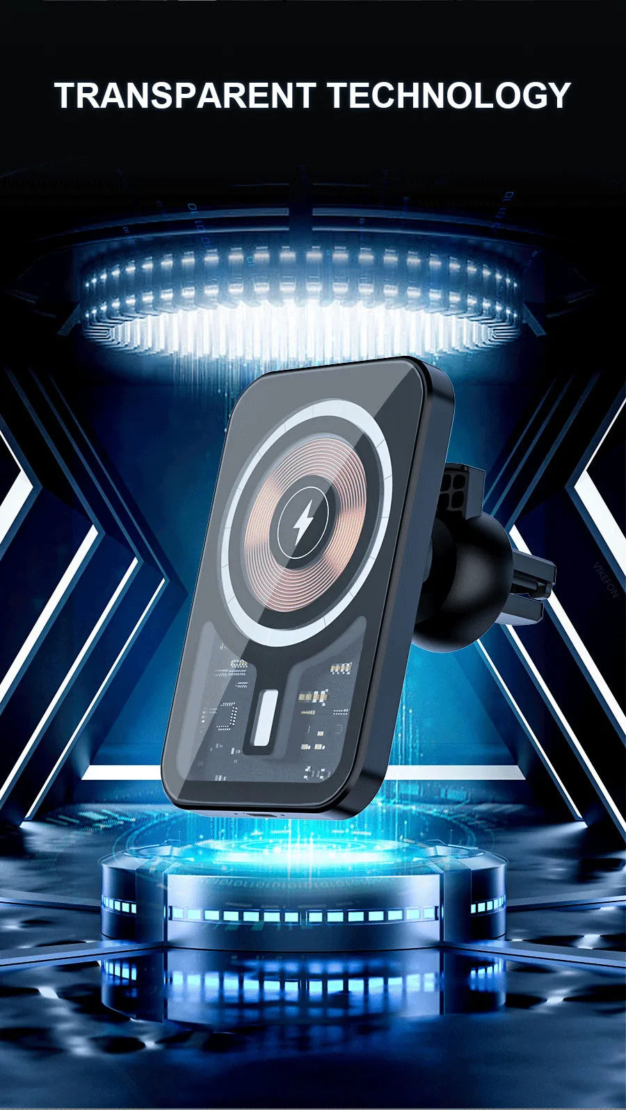 VIKEFON 30W Magnetic Car Phone Holder Charger – iPhone Fast Wireless Charging