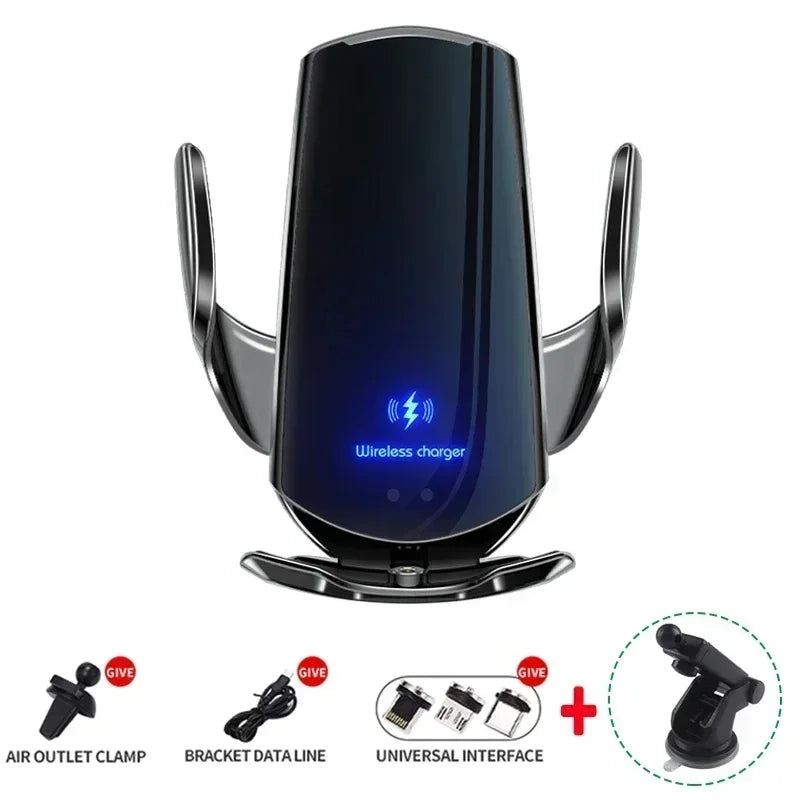 VIKEFON Qi 100W Wireless Car Fast Charger with Cooling Fan & One-Hand Operation