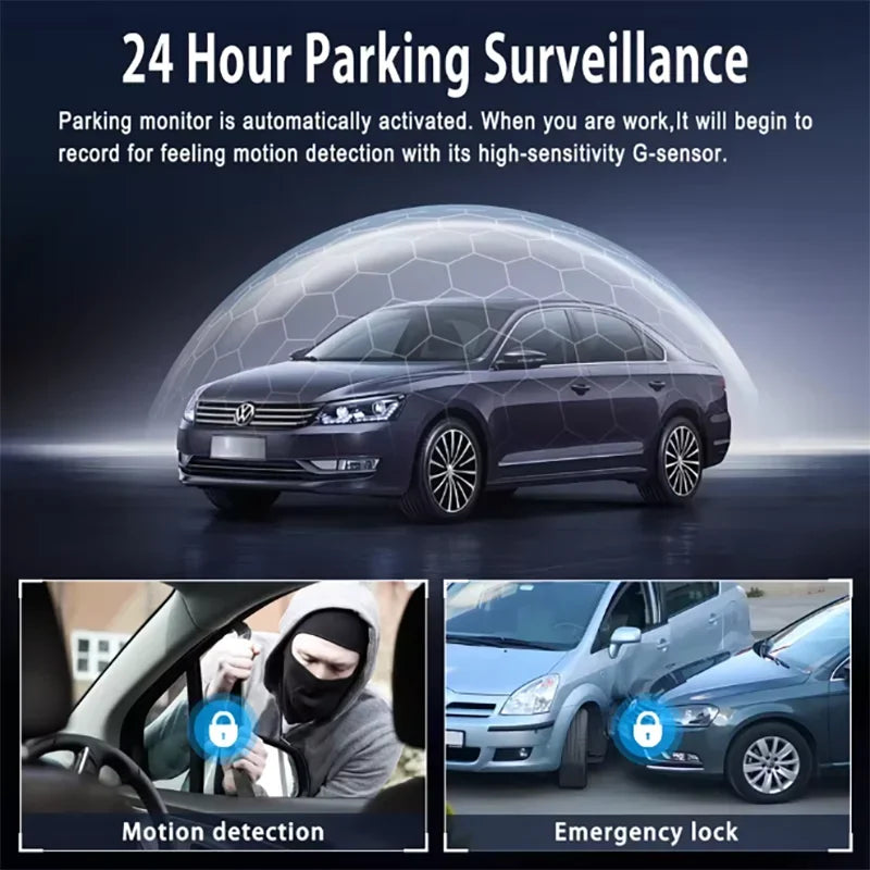 360° 4-Lens Dash Cam 1080P – WiFi Car DVR with Night Vision & Loop Recording