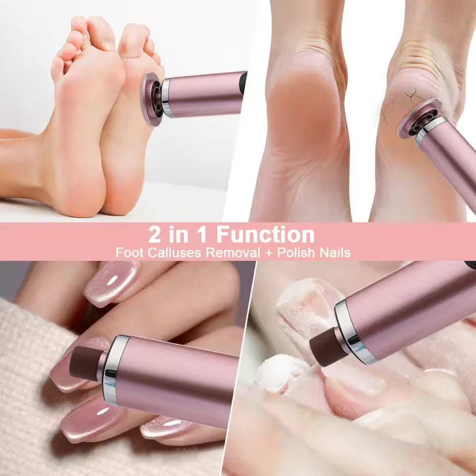 Electric Foot Callus Remover – 6-Speed Rechargeable Foot Grinder with LCD & Sandpaper Set