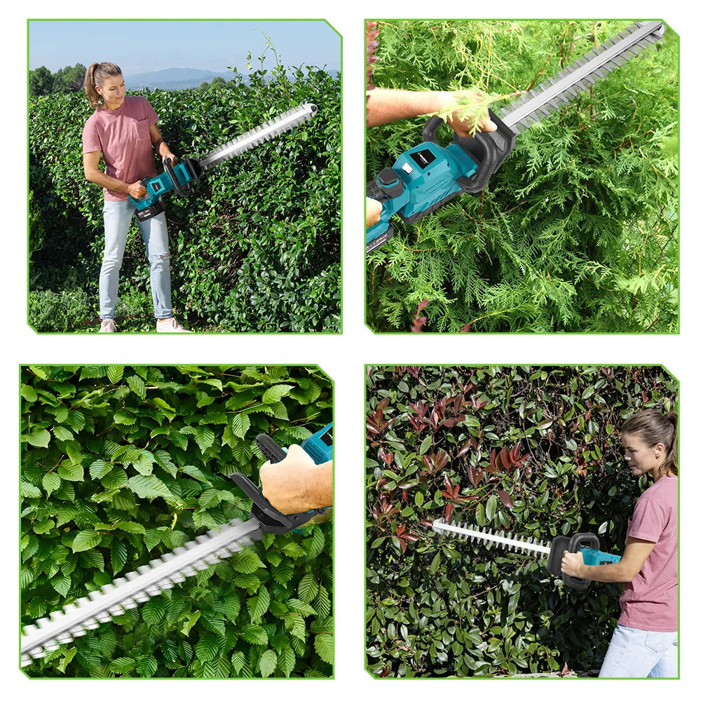 NewBeny Cordless Hedge Trimmer 18-21V – 530mm Dual Blade, 3000RPM Electric Trimmer (No Battery)
