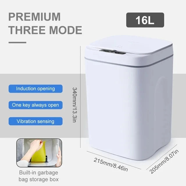12L/14L/16L/20L/24L Touchless Smart Trash Can – Waterproof Sensor Waste Bin for Home Recycling