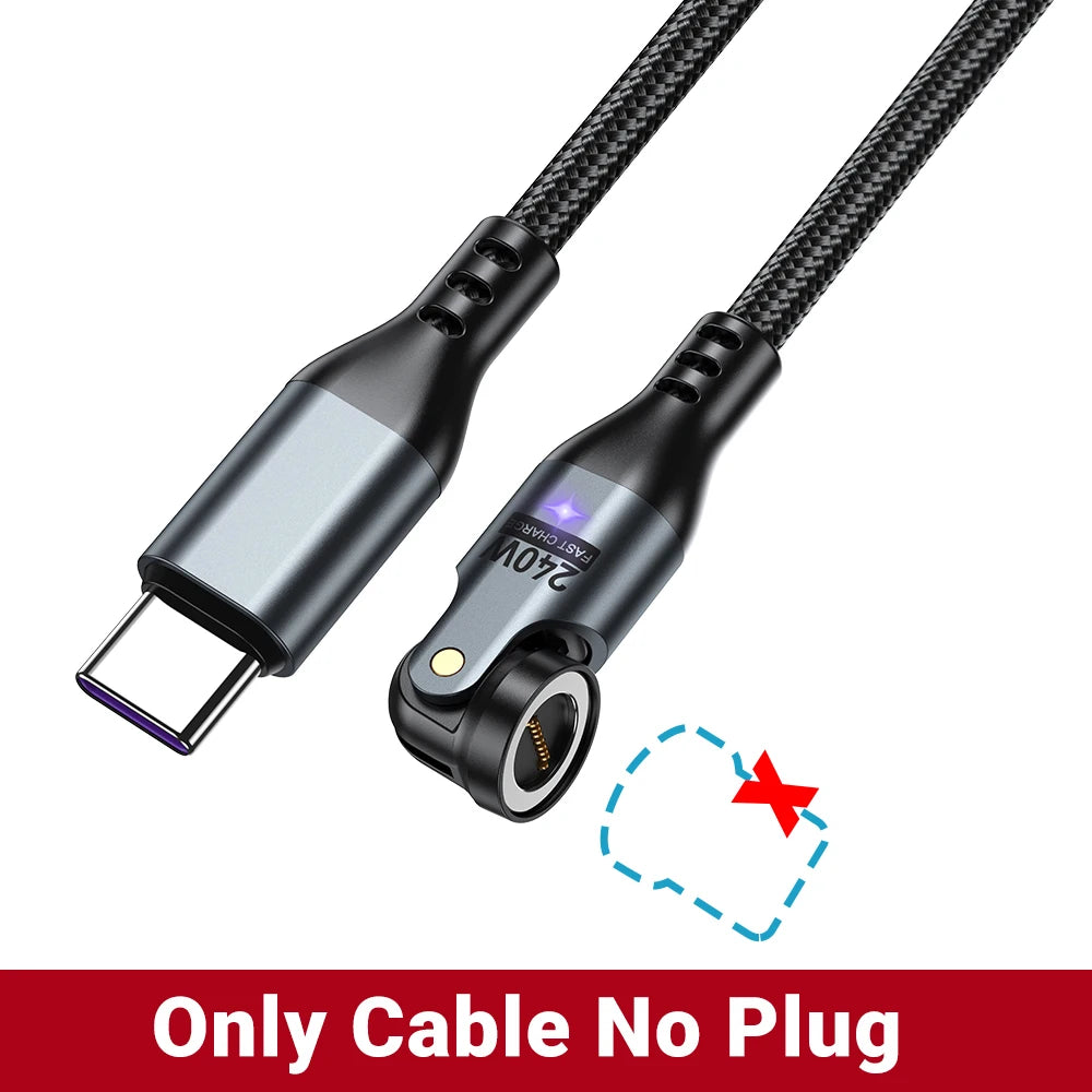 240W PD Magnetic Charging Cable – 48V 5A USB-C for Laptops, Phones & Tablets