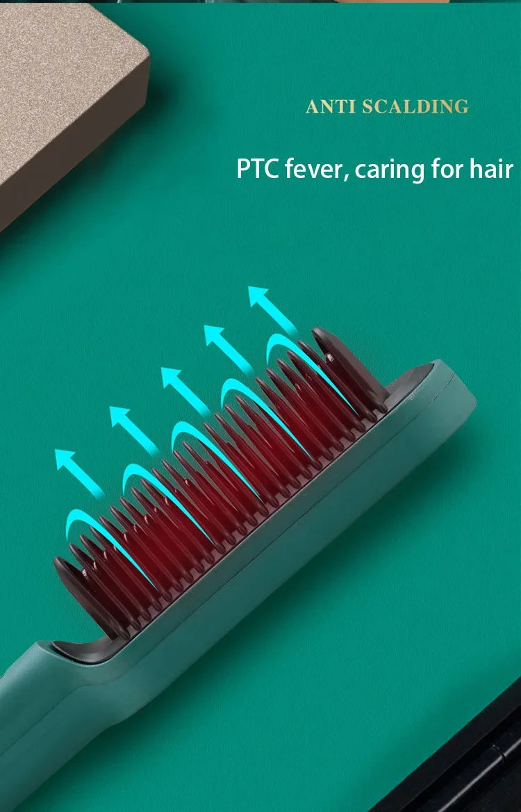 Thermostatic Hair Straightener Comb – 3-Minute Fast Styling Ionic Hot Brush