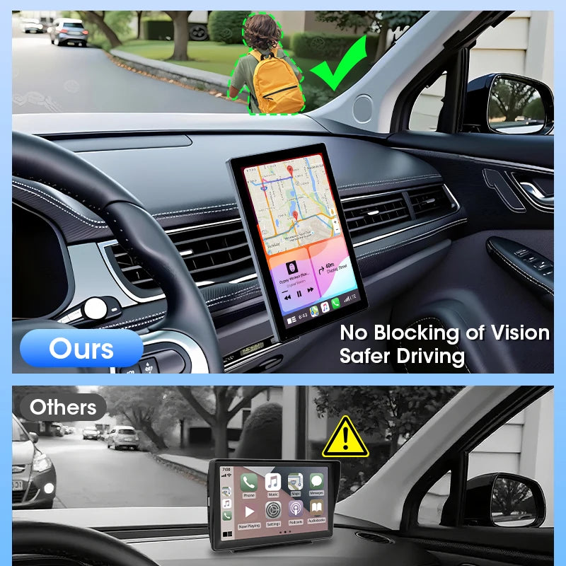 Jansite Smart Car Monitor with Wireless CarPlay & Android Auto – 7–9 Inch