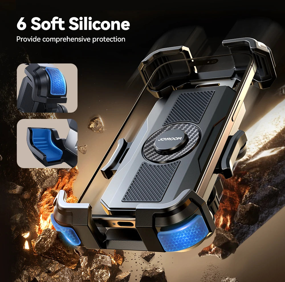 Anti-Vibration Motorcycle Phone Holder – 360° Handlebar Mount