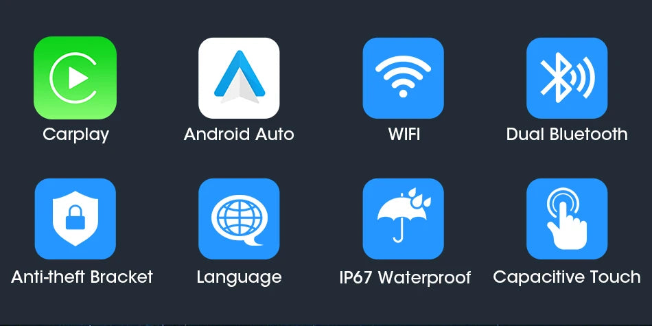 Jansite 5” IPX7 Motorcycle / Car Smart Display – Wireless CarPlay, Android Auto & MirrorLink