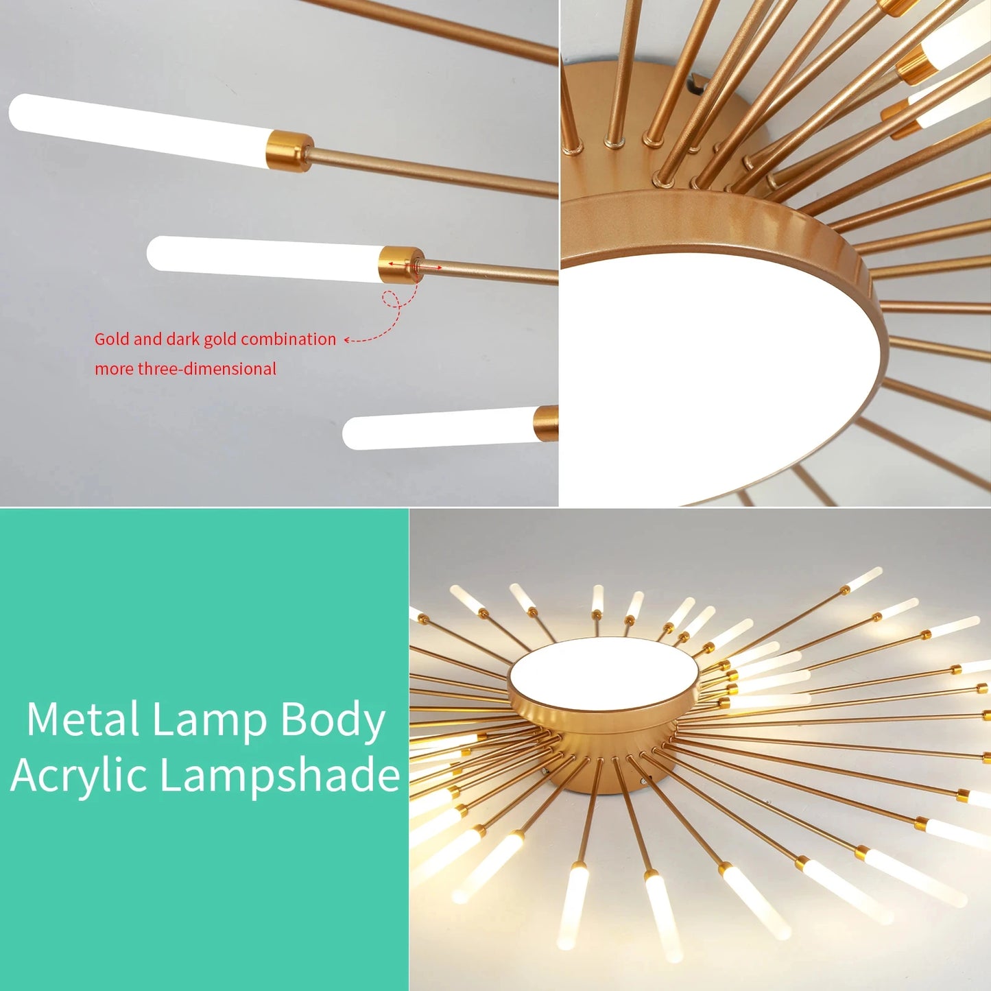 AuroraRealm Modern Black LED Ceiling Light | Large Diameter, Remote Control