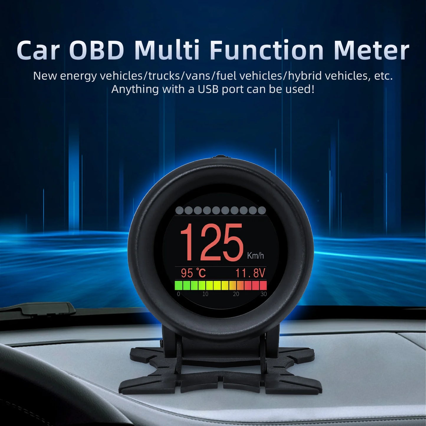 MAIMEIMI A205 OBD2 Mini Car Trip Computer – Digital Speed, Engine Temp, Voltage & Fault Code Reader HUD