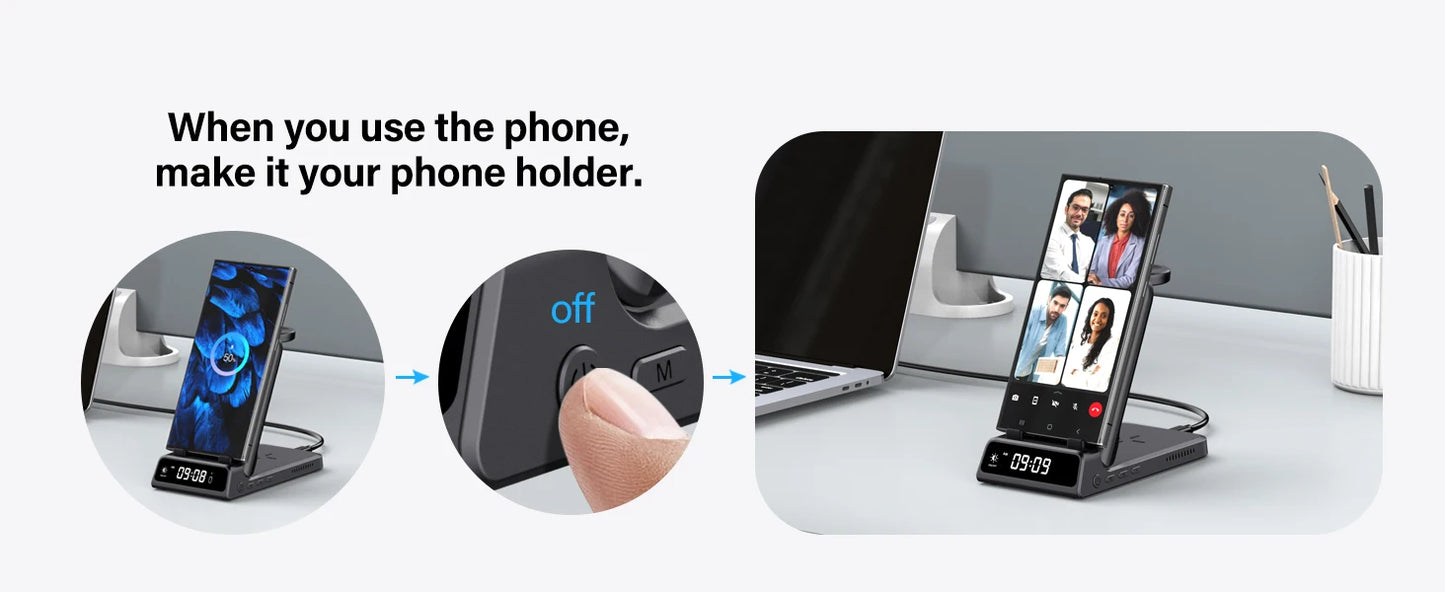 Foldable Wireless Charger Stand for Samsung Phone, Watch & Buds