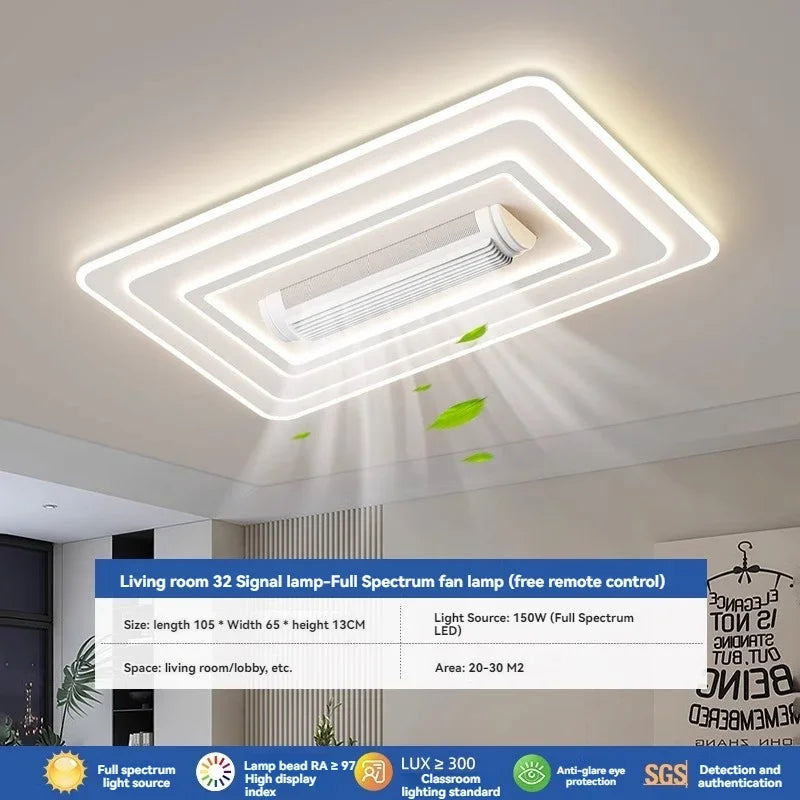 Artpad Modern LED Ceiling Fan with Light | Remote Control, Dimmable, Silent Motor