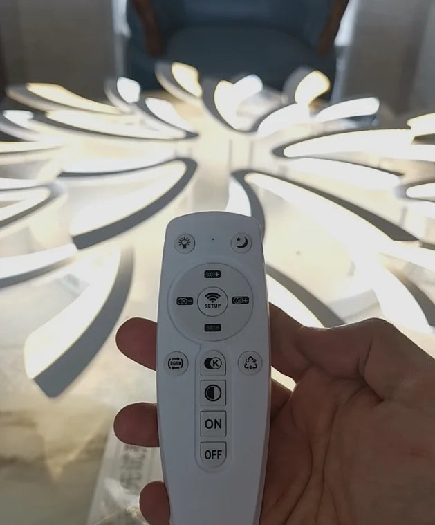 JAYGIY LIGHT Butterfly LED Ceiling Light | Dimmable Remote Control, Modern White
