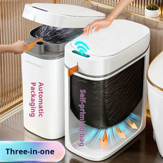 Smart Bag-Sucking Trash Can – Rechargeable Touchless Induction Waste Bin