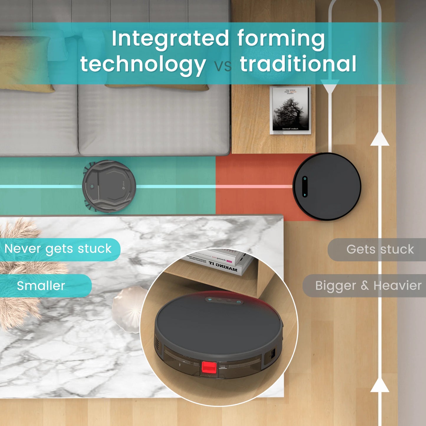 Lefant M210 Pro Robot Vacuum Cleaner – 2200Pa Suction, App & Alexa Control, Slim Design