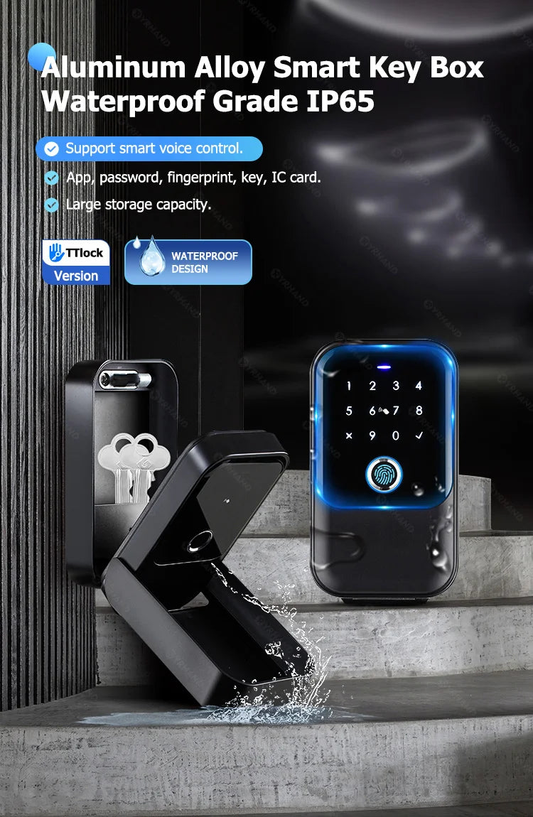 K5 Smart Key Lock Box – Fingerprint, Keypad & App Unlock (IP66, Tuya/TTLock)