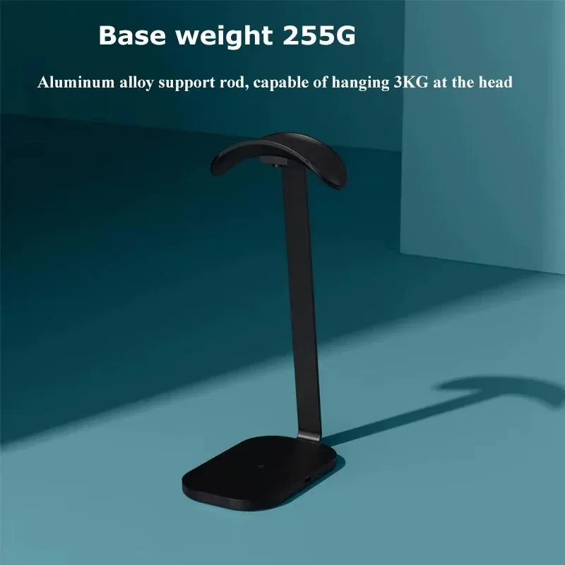 Premium Headphone Holder Stand – Aluminium Alloy, Weighted Base, Optional Wireless Charging