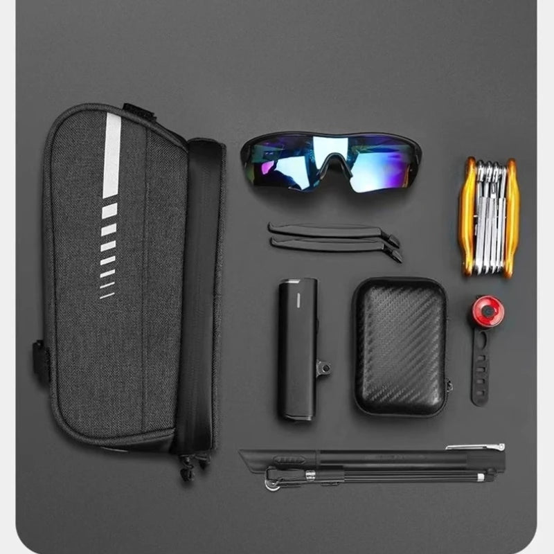 Rainproof Bicycle Phone Holder Bag – Touchscreen Top Tube Bike Storage Pouch