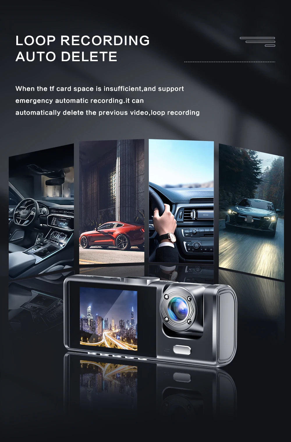 Baideluo Dual / Triple Lens Dash Cam – Front, Cabin & Rear Car DVR with Night Vision