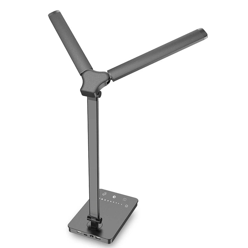 Double-Head LED Desk Lamp with USB Charging | Eye-Care Touch Control, 50 Lighting Modes