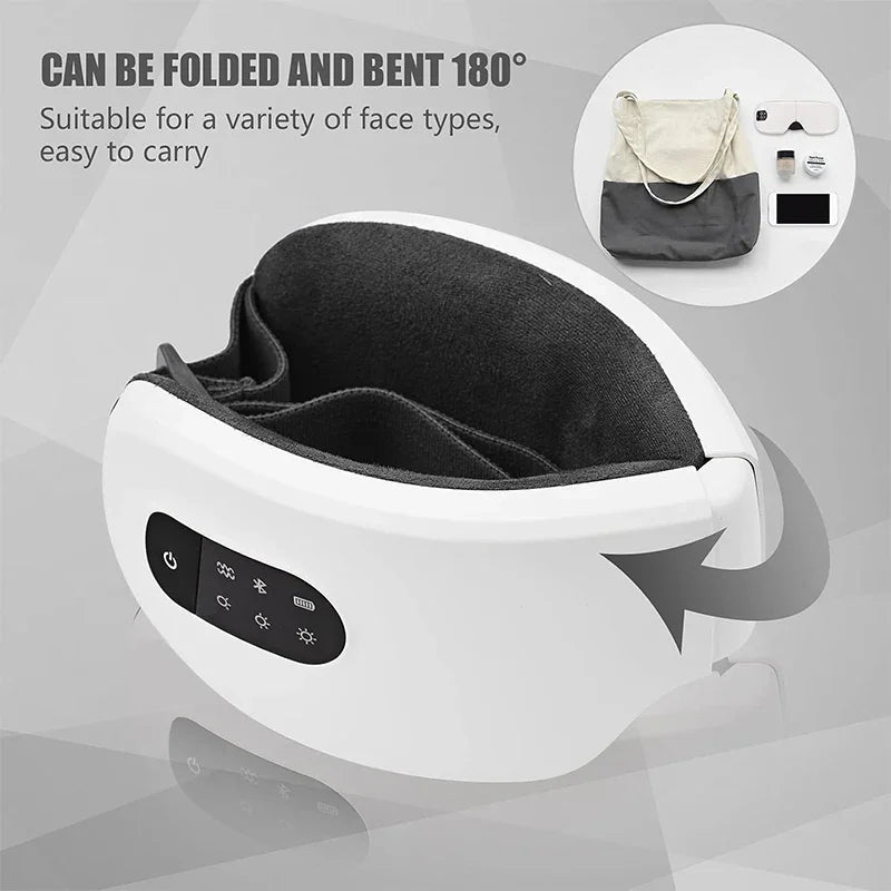 KEMOKO Heated Eye Care Massager – Airbag Vibration, Music & Timer
