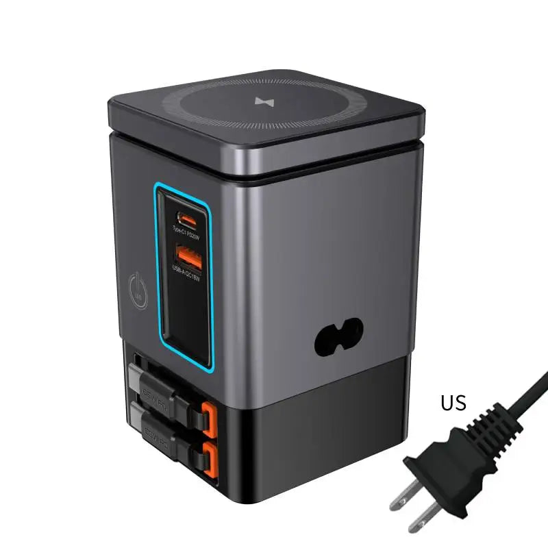6-in-1 65W Multifunction Magnetic Wireless Charging Station for iPhone Watch AirPods USB-C