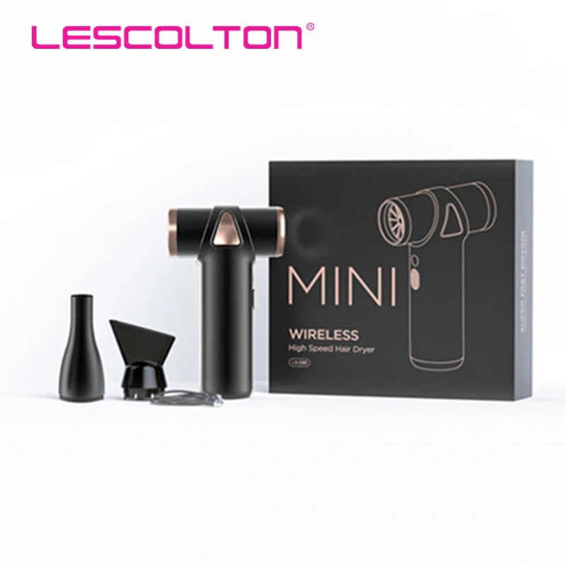 Lescolton Cordless Hair Dryer – Mini High-Speed, Ionic, Rechargeable