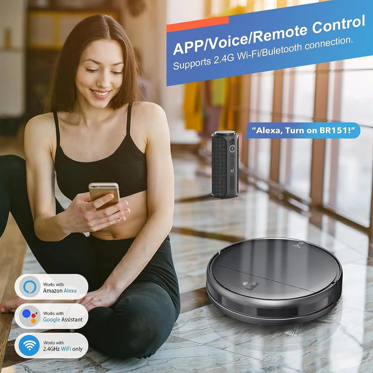 Omeser BR151 Robot Vacuum & Mop Combo – Planned Cleaning, Remote + App Control