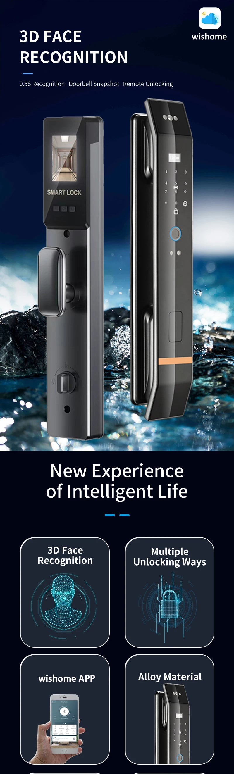 XSDTS D14-XF WiFi Smart Door Lock with Fingerprint & Built-In Doorbell – Tuya App Control