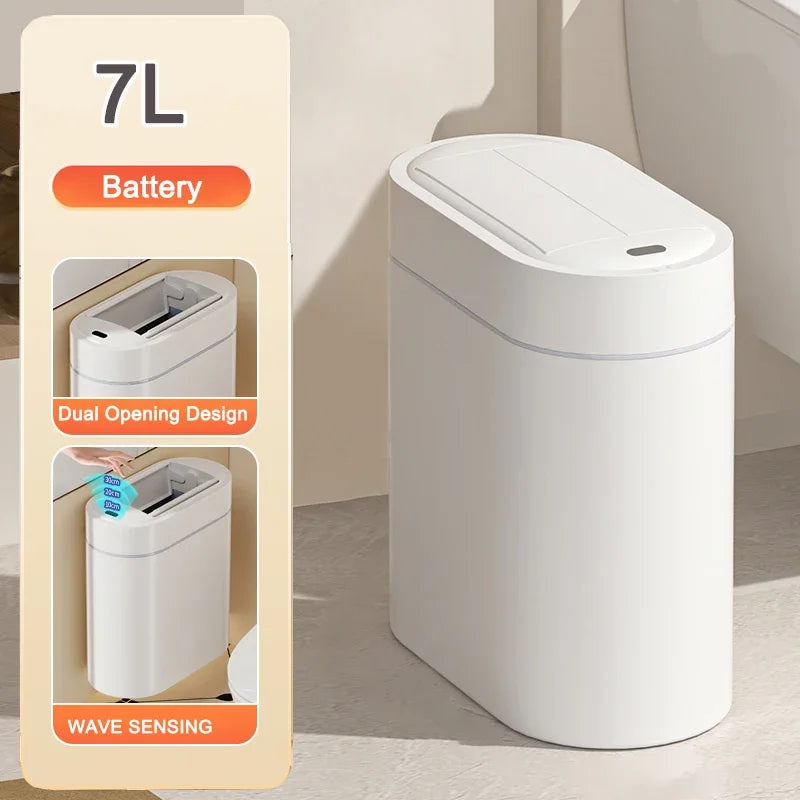 7L/9L Smart Trash Can with Lid – Motion Sensor Touchless Garbage Bin