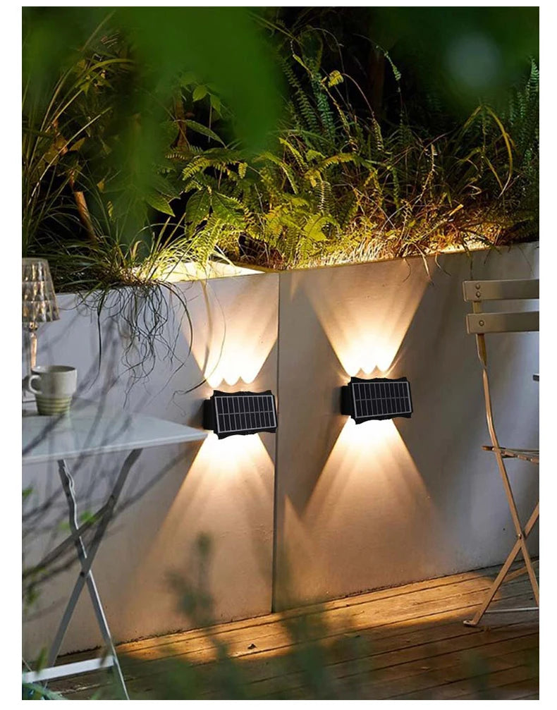 CHENBEN Solar LED Wall Light | IP65 Waterproof Outdoor Wall Lamp, Warm/RGB