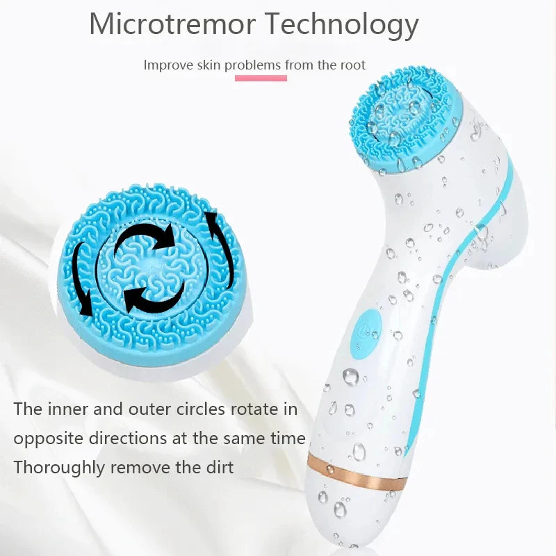 Electric Facial Cleanser – IPX7 Waterproof Multi-Brush Skin Cleaning Device