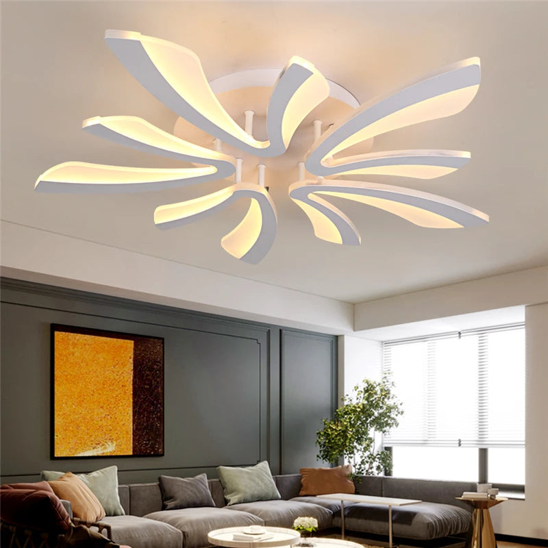 JAYGIY LIGHT Butterfly LED Ceiling Light | Dimmable Remote Control, Modern White