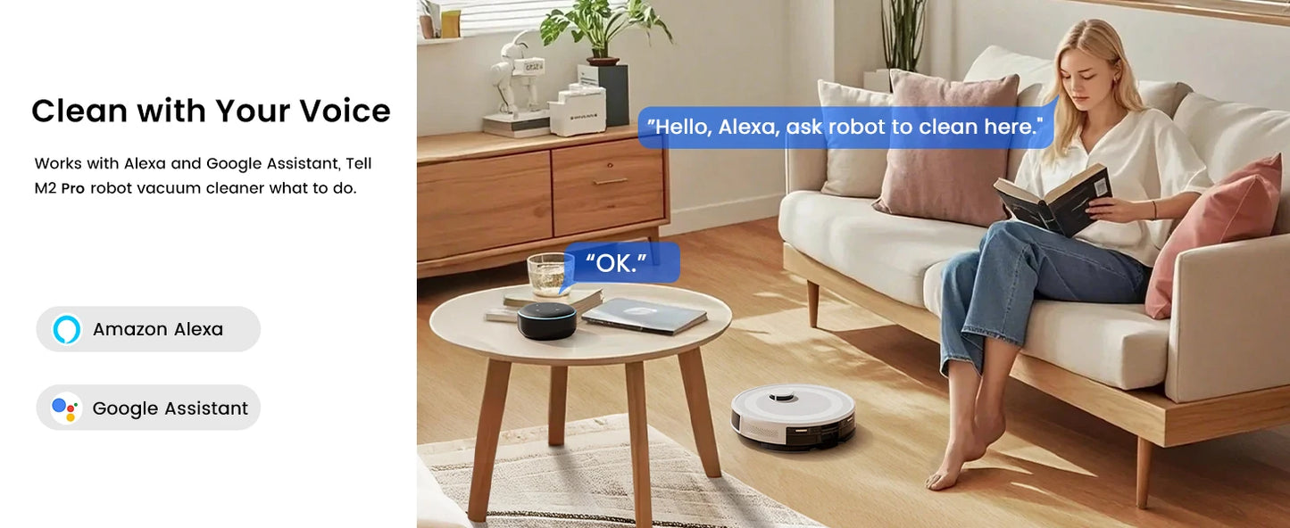 Lefant M2 Pro Smart Robot Vacuum Cleaner – LiDAR Navigation, Wet & Dry Cleaning, Alexa Ready