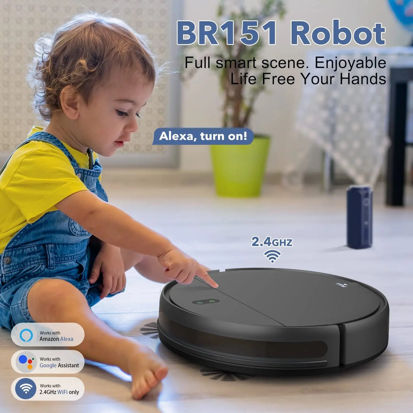 Omeser BR151 Robot Vacuum & Mop Combo – Planned Cleaning, Remote + App Control