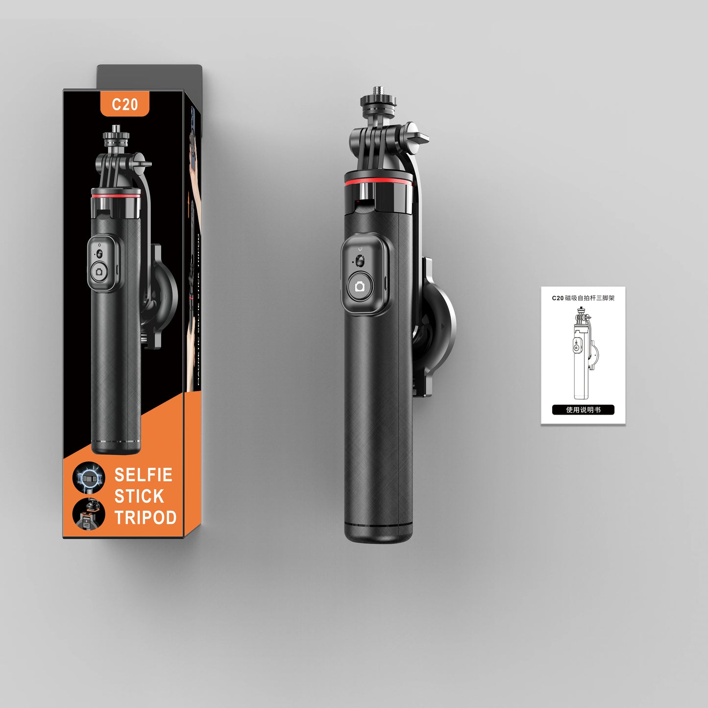 Magnetic Bluetooth Selfie Stick Tripod with Remote – Selfieshow C20