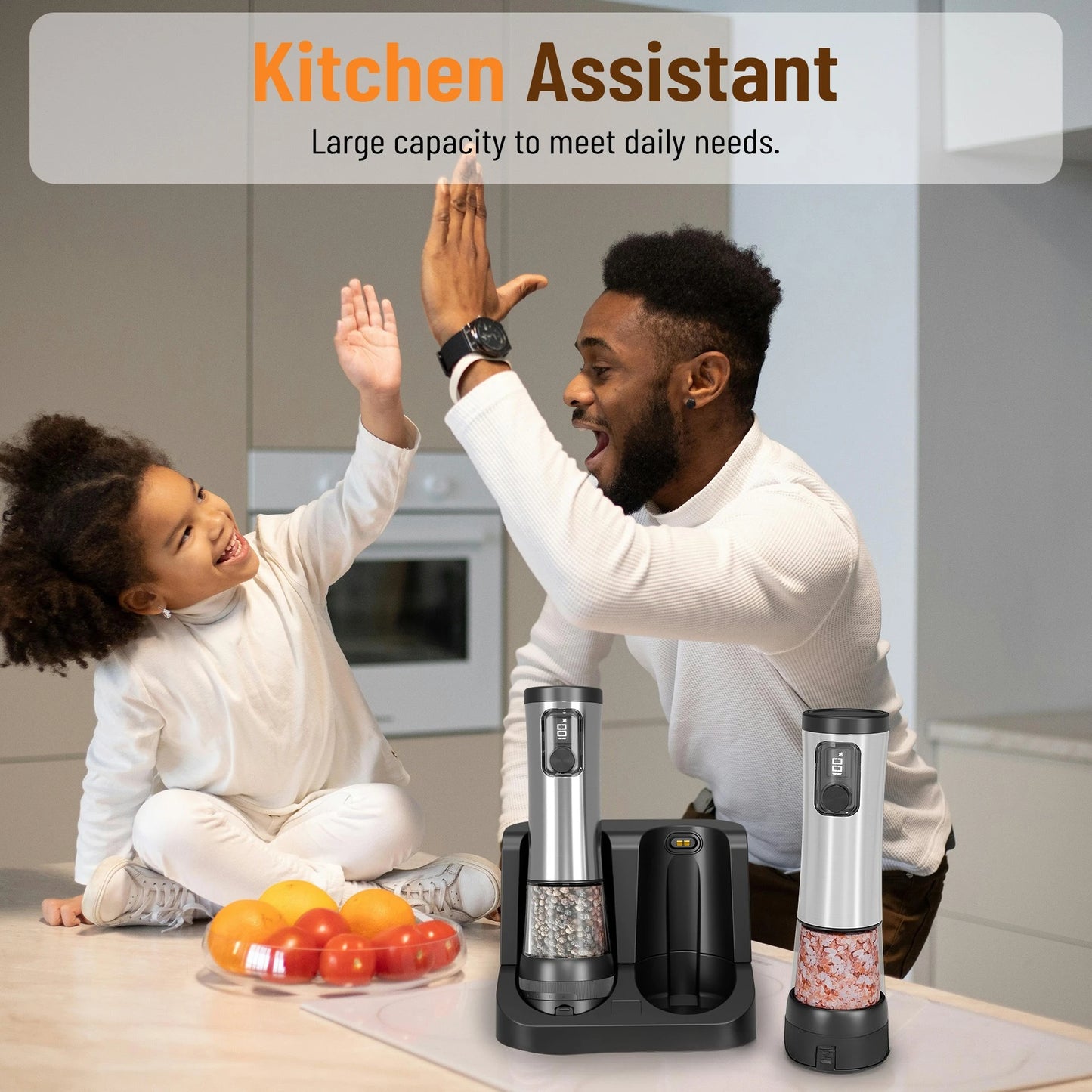 Electric Salt & Pepper Grinder – Stainless Steel Automatic Mill (mimo-26)