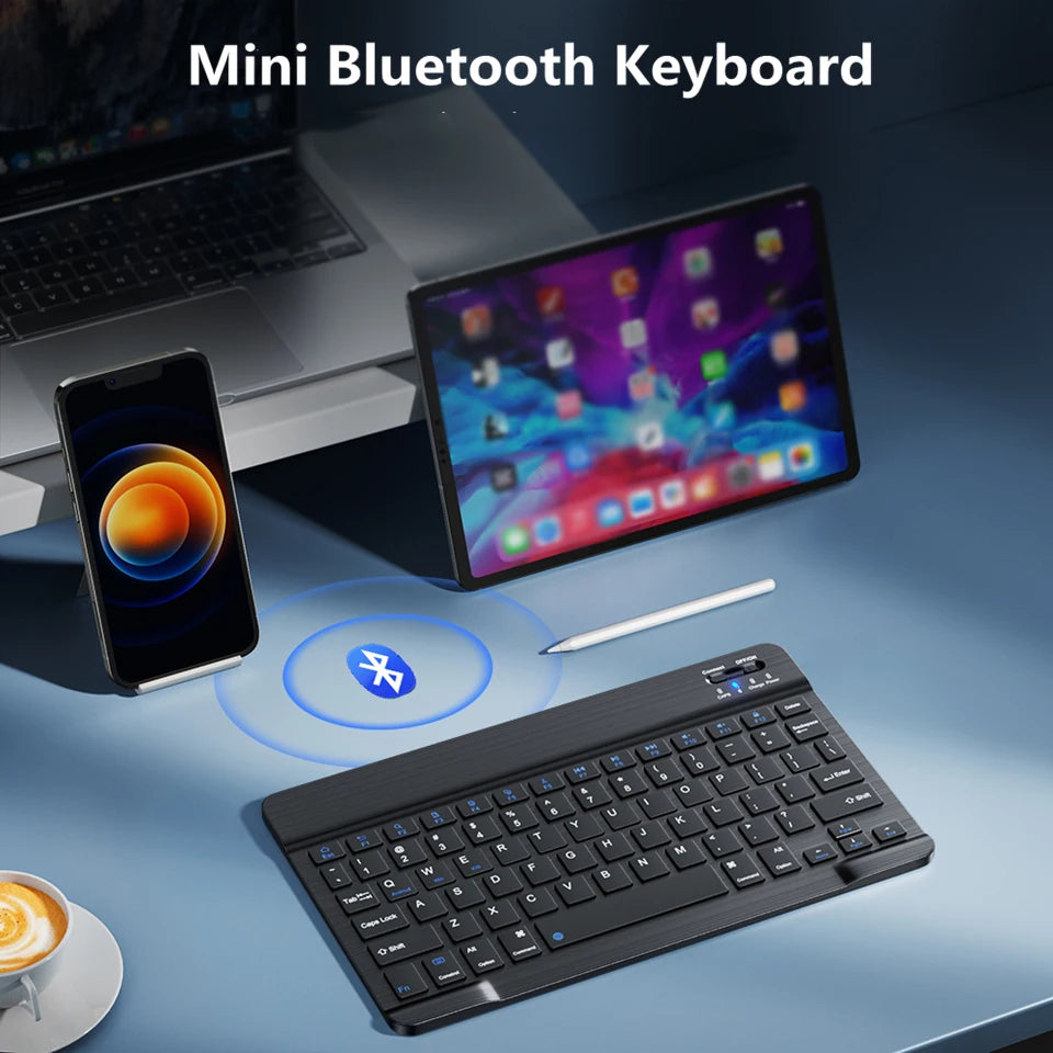 Bluetooth Wireless Mini Keyboard – Rechargeable, Multi-Device, Compact Layout