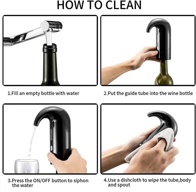Electric Wine Aerator – Instant Wine Decanter with ABS & Silicone Design