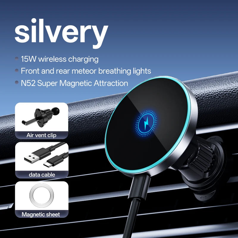Universal Wireless Charging Car Phone Holder – Vent Mount, 360° Rotatable