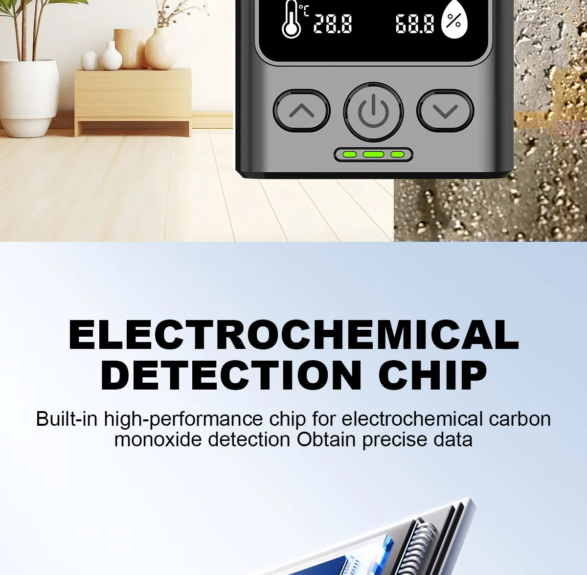 Portable Carbon Monoxide Detector with LCD Display, 85dB Alarm, Temp & Humidity Monitor, USB-C Rechargeable