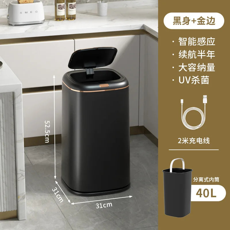 Large Smart Sensor Trash Can 20L / 35L / 40L – Touchless Automatic Garbage Bin for Kitchen