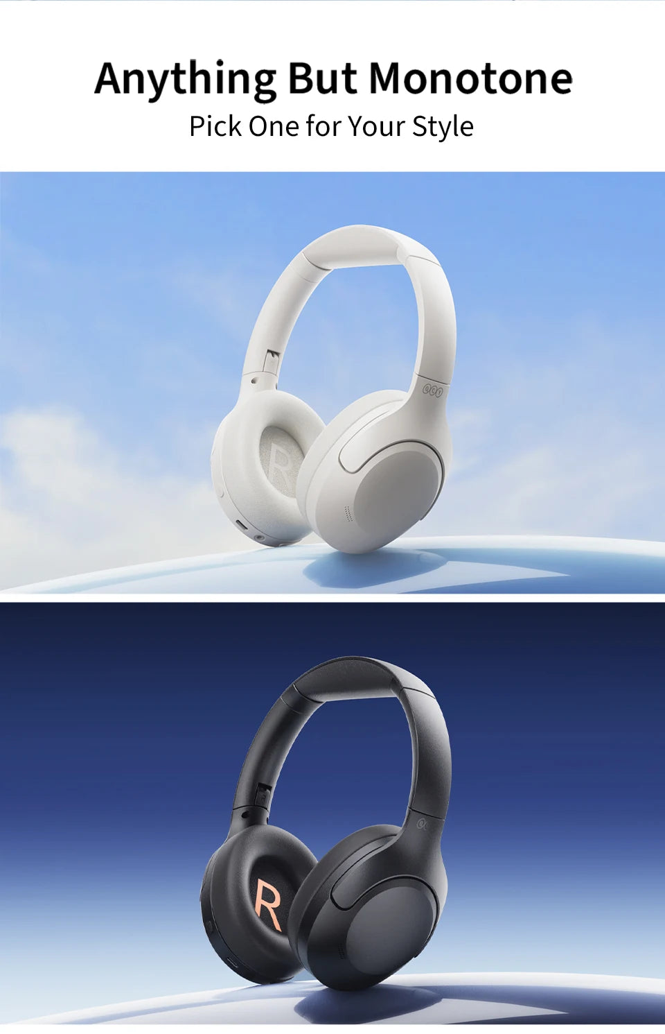 H3 Lite ANC Wireless Headphones – 60H Battery, Bluetooth 5.3, Dual-Device
