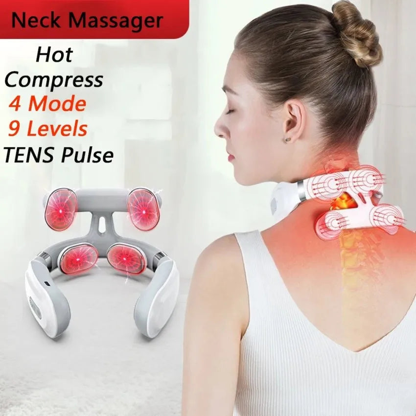 GYLOV EMS Neck & Shoulder Massager – Heat Therapy & Deep Muscle Pain Relief