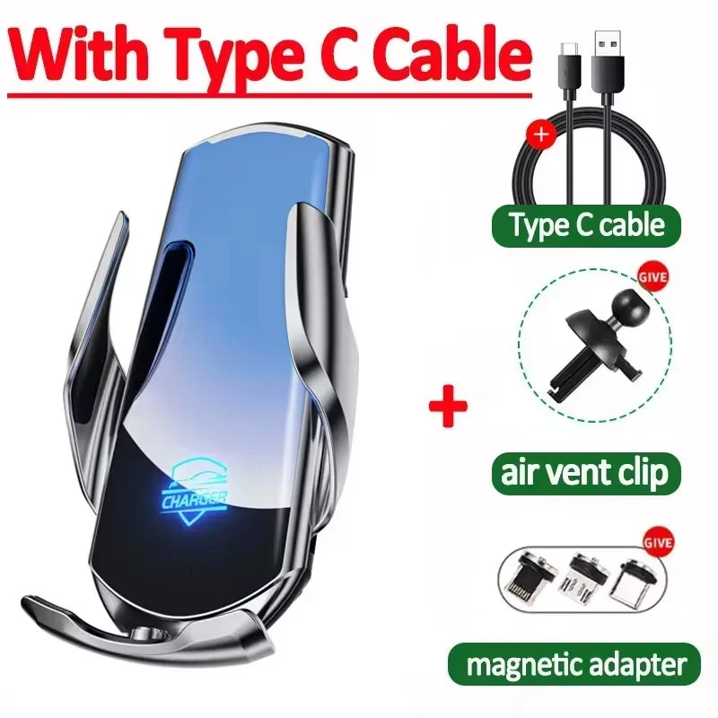 VIKEFON Qi 100W Wireless Car Fast Charger with Cooling Fan & One-Hand Operation